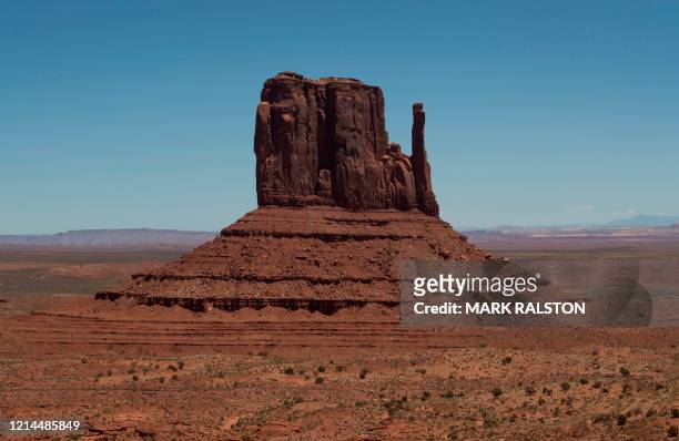 View of the Monument Valley Tribal Park, which has been closed due to the Covid-19 pandemic in Arizona on May 21, 2020. - Monument Valley would...