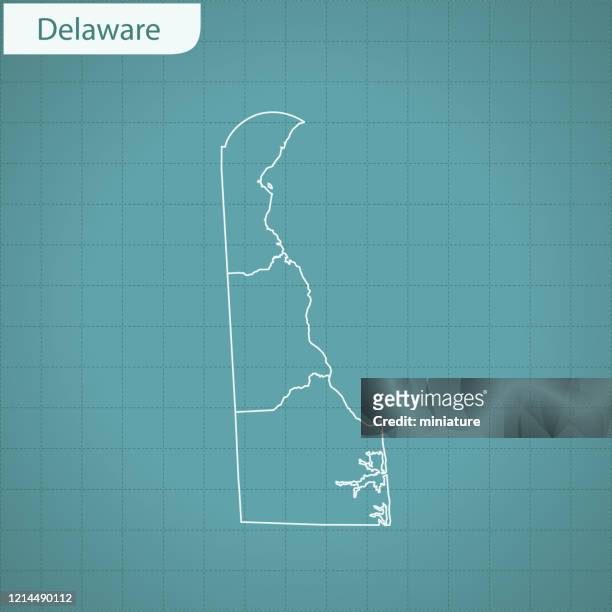 delaware map - list of counties in delaware stock illustrations