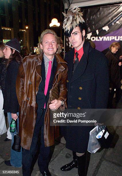 Carson Kressley and Patrick McDonald during Olympus Fashion Week Fall 2005 - Seen at Bryant Park - Day 1 at Bryant Park in New York City, New York,...