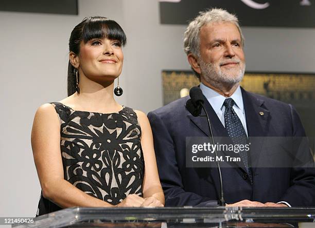 Salma Hayek and Sid Ganis, President of The Academy of Motion Picture Arts and Sciences