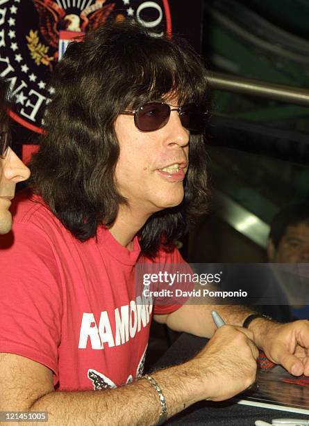 Marky Ramone of The Ramones during Marky Ramone Signs Copies of "Ramones Raw" DVD - September 29, 2004 at Virgin Megastore - Times Square in New...