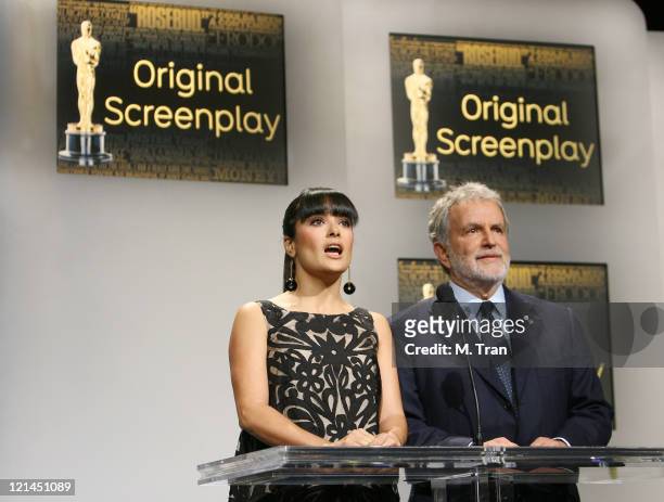 Salma Hayek and Sid Ganis, President of The Academy of Motion Picture Arts and Sciences