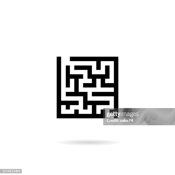 stockillustraties, clipart, cartoons en iconen met pictogram labyrinth-lijn - maze
