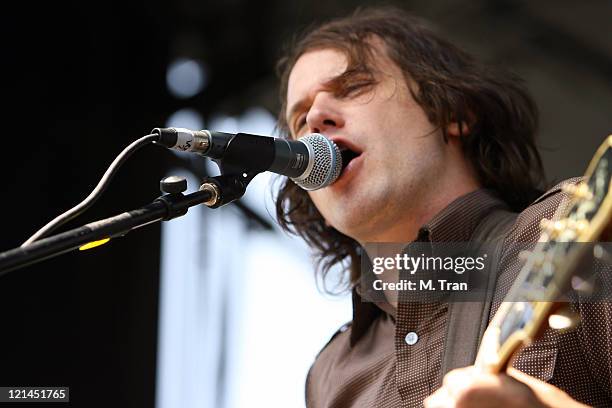 Brian Aubert of Silversun Pickups during KROQ Weenie Roast Y Fiesta 2007 - Show at Verizon Amphitheater in Irvine, California, United States.