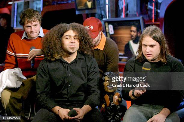Joshua Eppard, Claudio Sanchez, Michael Todd and Travis Etever of Coheed and Cambria