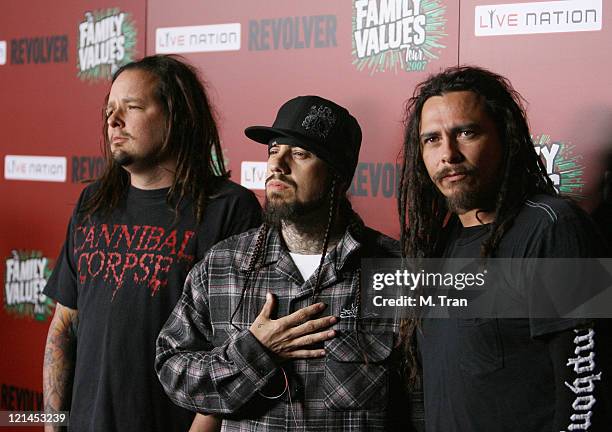 Jonathan Davis, Fieldy and James "Munky" Shaffer of Korn