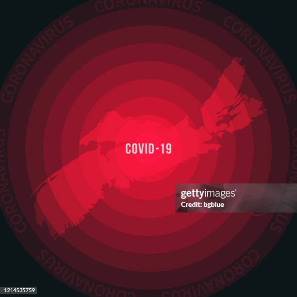 nova scotia map with the spread of covid-19. coronavirus outbreak - halifax stock illustrations