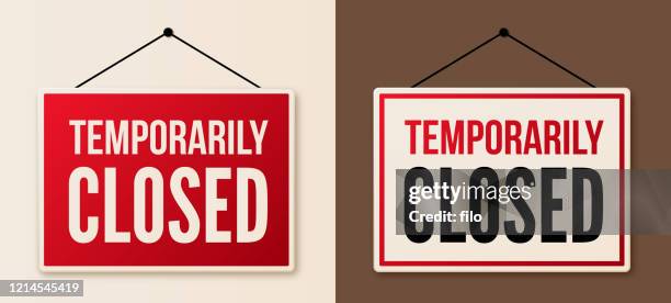 temporarily closed signs - closed stock illustrations