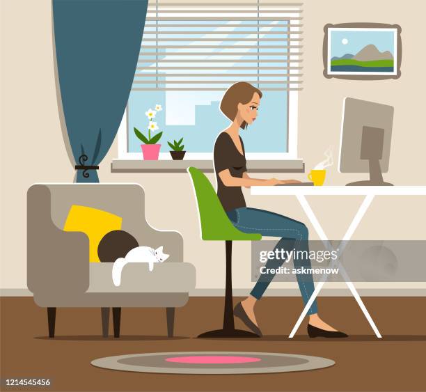 home office - quarantine stock illustrations