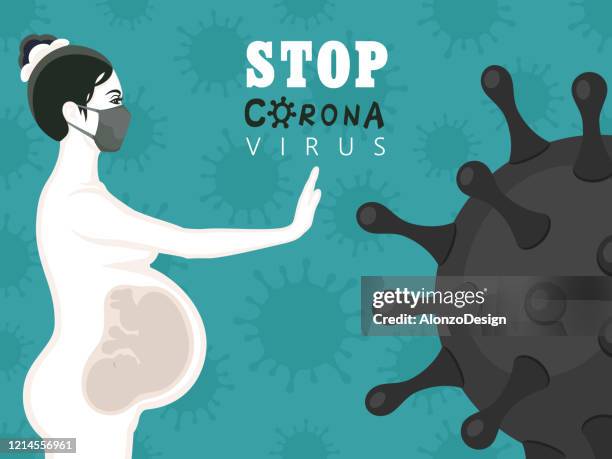 coronavirus and pregnancy vector concept. - body concern stock illustrations