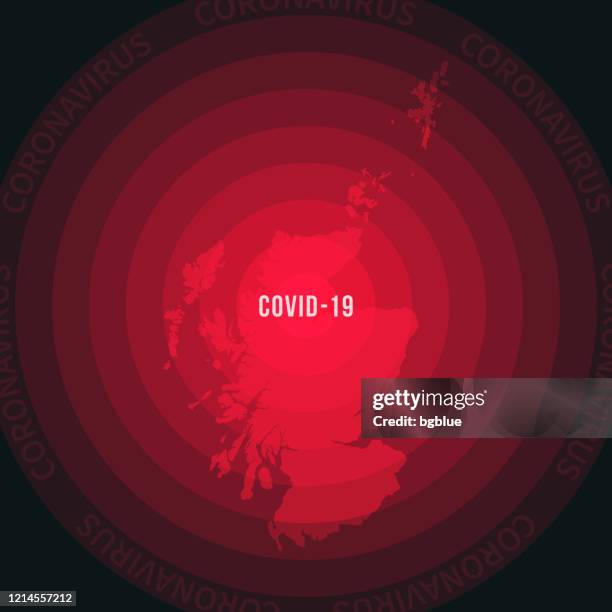 scotland map with the spread of covid-19. coronavirus outbreak - edinburgh stock illustrations