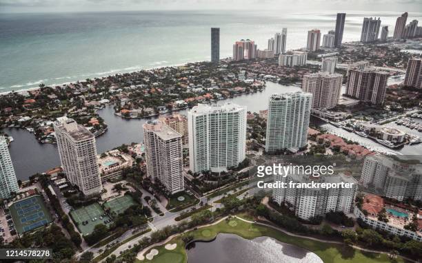 fort lauderdale aerial view - sunrise fort lauderdale stock pictures, royalty-free photos & images