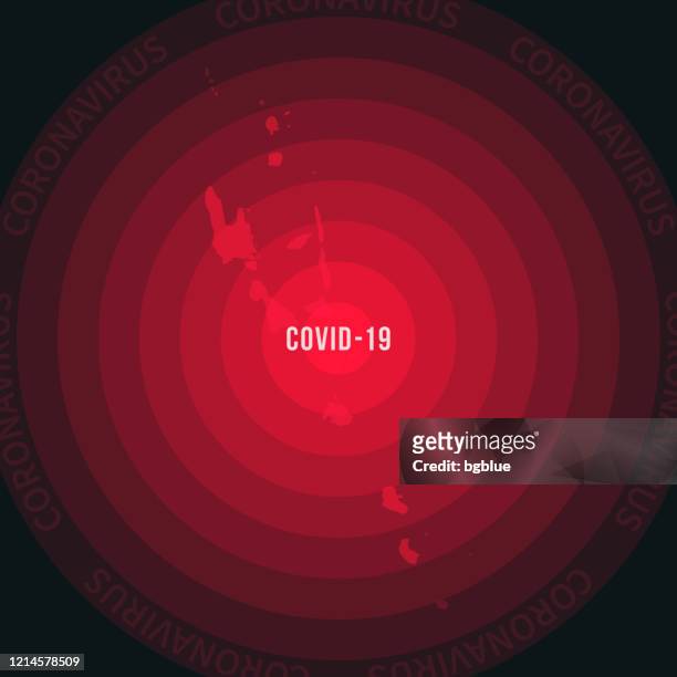 vanuatu map with the spread of covid-19. coronavirus outbreak - vanuatu stock illustrations