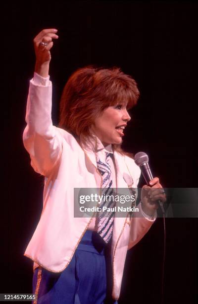 American actress and singer Pia Zadora performs onstage at the Holiday Star Theater, Merrillville, Indiana, October 2, 1986.