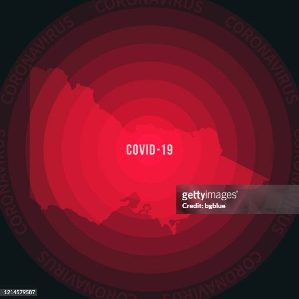 stockillustraties, clipart, cartoons en iconen met victoria kaart met de verspreiding van covid-19. coronavirus uitbraak - victoria map