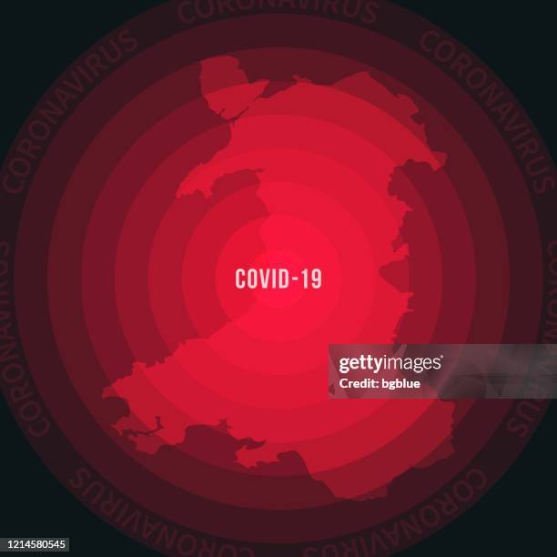 wales map with the spread of covid-19. coronavirus outbreak - cardiff stock illustrations