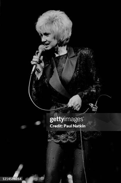 American Country Music singer Tammy Wynette performs onstage at the Holiday Star Theater, Merrillville, Indiana, October 1, 1993.