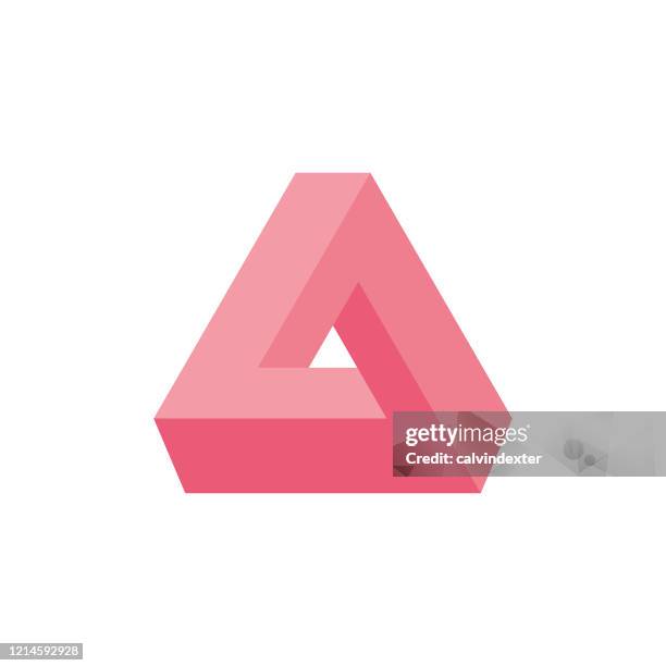 penrose triangle shape design - impossible triangle stock illustrations