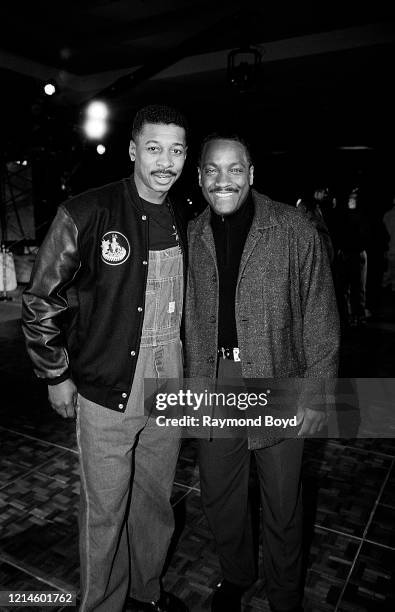 Actor, director, comedian and writer Robert Townsend and radio deejay, television and movie personality Donnie Simpson poses for photos at the Soul...