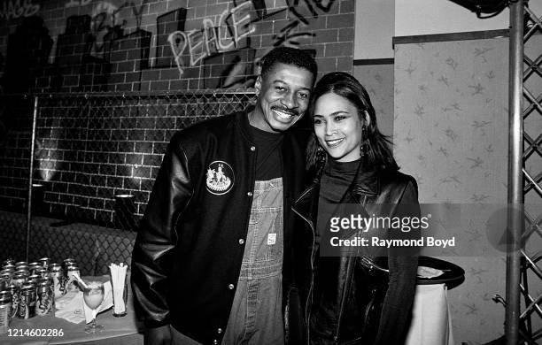 Actor, director, comedian and writer Robert Townsend and his wife Cheri Jones poses for photos at the Soul Train Awards Sprite Night Party at the...