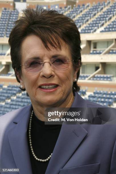 Billie Jean King during The United States Tennis Association and the City of New York Announce the Renaming of Arthur Ashe Stadium to Billie Jean...