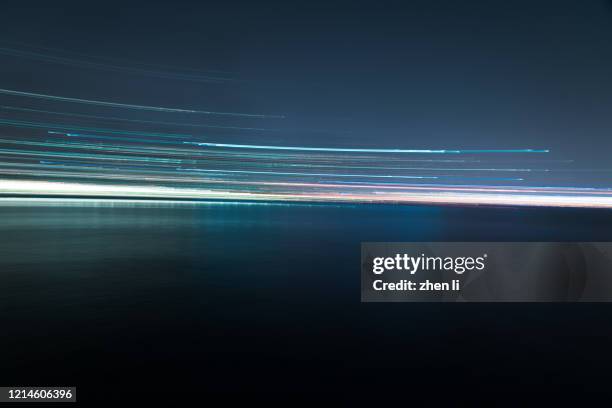 abstract lights speed motion - light trail technology stock pictures, royalty-free photos & images