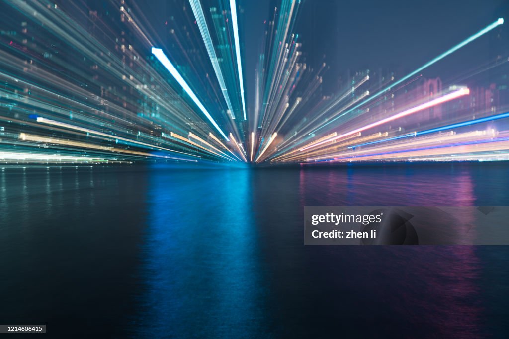 Light lines of the city at night