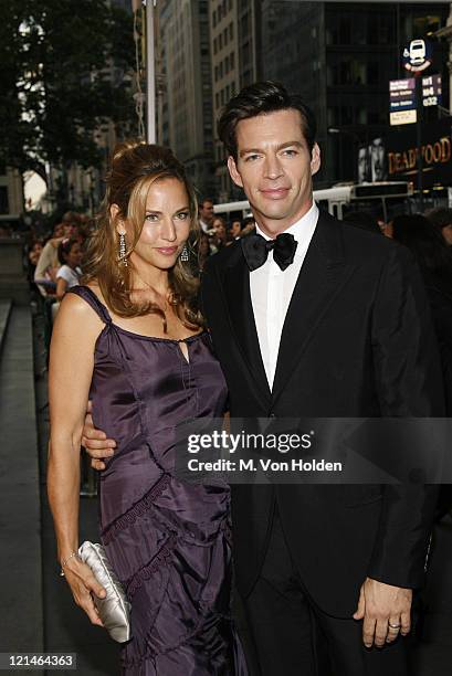 Jill Goodacre and Harry Connick Jr during 2006 CFDA Fashion Awards - Arrivals at New York Public Library in New York City, New York, United States.
