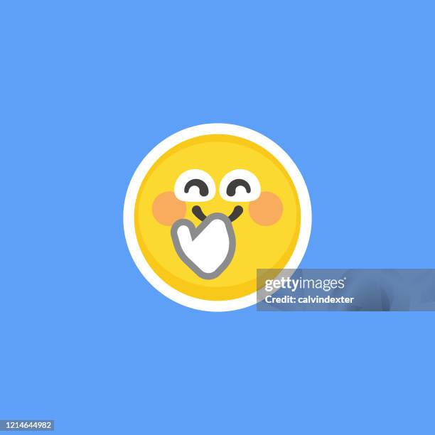 ilustrações de stock, clip art, desenhos animados e ícones de emoticon sticker blue background - shes my best friend