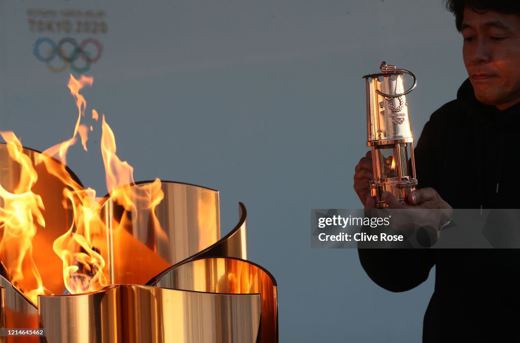 Olympic Flame Displayed A Day After Tokyo Games Postponement Announced