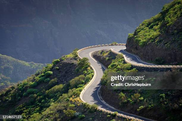 masca mountain road, tenerife, canary islands, spain, europe - hairpin curve stock pictures, royalty-free photos & images