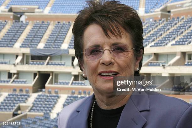 Billie Jean King during The United States Tennis Association and the City of New York Announce the Renaming of Arthur Ashe Stadium to Billie Jean...