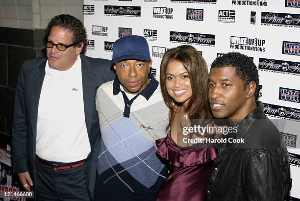 Russell Simmons, Kenny "Babyface" Edmonds and Tracey Edmonds with guest