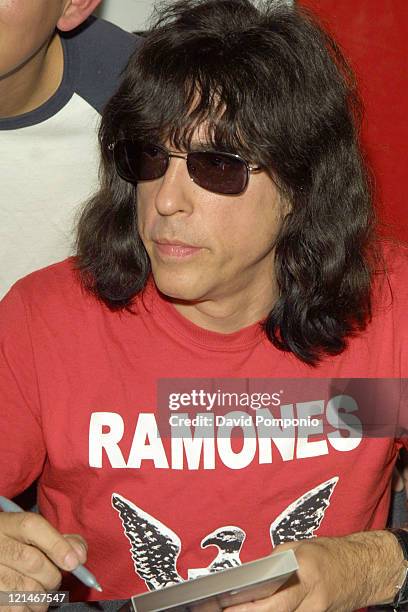 Marky Ramone of The Ramones during Marky Ramone Signs Copies of "Ramones Raw" DVD - September 29, 2004 at Virgin Megastore - Times Square in New...