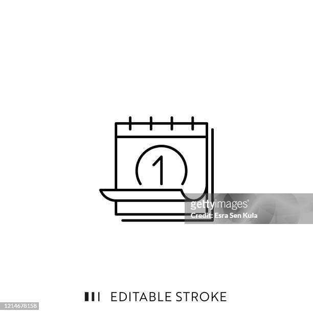 calendar line icon with editable stroke and pixel perfect. - personal organizer stock illustrations