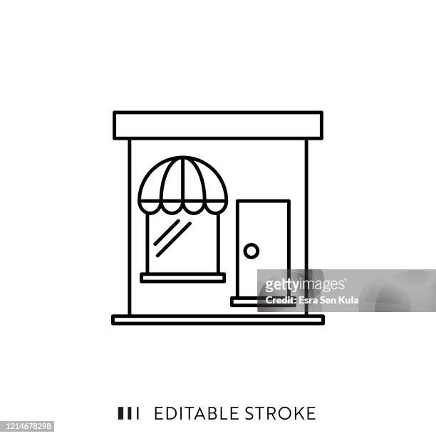store line icon with editable stroke and pixel perfect. - square one mall stock illustrations