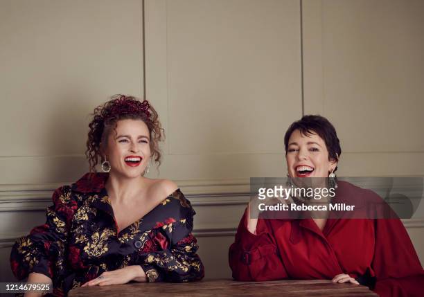 Actors Helena Bonham Carter and Olivia Colman are photographed for Emmy magazine on September 27, 2019 in London, England.