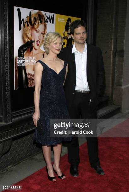 Gretchen Mol with Husband during "The Notorious Bettie Page" New York City Premiere - Arrivals at AMC Lowes 19th Street in New York City, New York,...