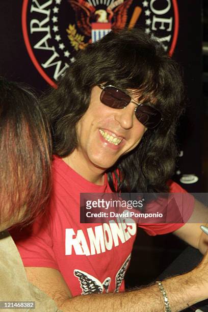 Marky Ramone of The Ramones during Marky Ramone Signs Copies of "Ramones Raw" DVD - September 29, 2004 at Virgin Megastore - Times Square in New...