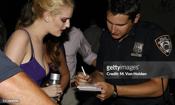 Lydia Hearst, NYPD Officer Turbiak during Old Navy and VH1 Celebrate the 100th Episode of "Best Week Ever" at Marquee in New York, NY, United States.