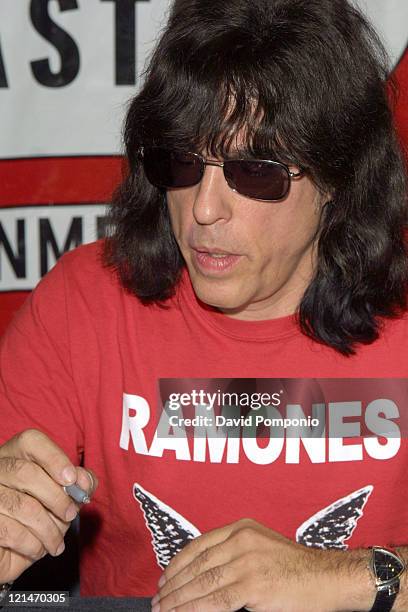 Marky Ramone of The Ramones during Marky Ramone Signs Copies of "Ramones Raw" DVD - September 29, 2004 at Virgin Megastore - Times Square in New...