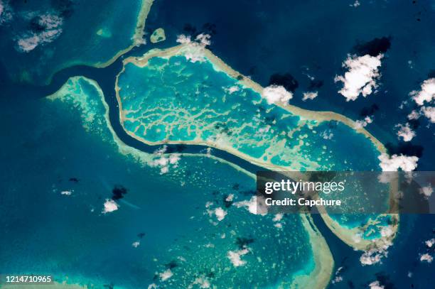 overhead earth and ocean shots. - globe australia stock-fotos und bilder