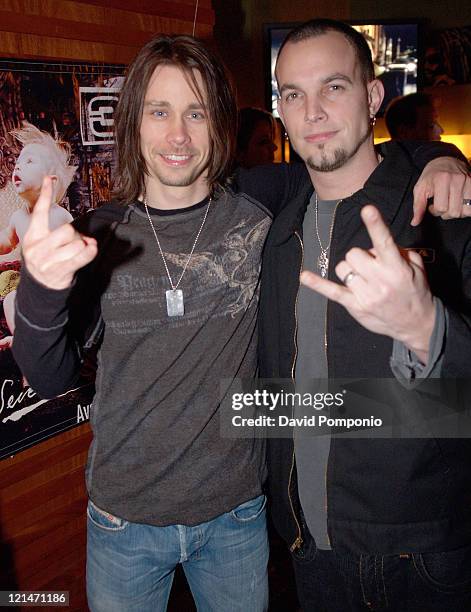 Myles Kennedy and Mark Tremonti of Alter Bridge during 3 Doors Down "Seventeen Days" Album Release Party at Crash Mansion in New York City, New York,...