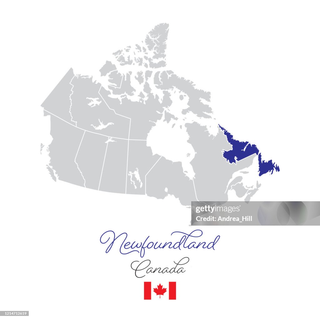 Neufundland in Kanada Vektor Karte Illustration