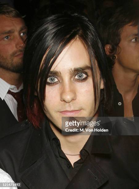 Jared Leto during Olympus Fashion Week Spring 2007 - Marc Jacobs - Backstage and Front Row at New York State Armory in New York, NY, United States.
