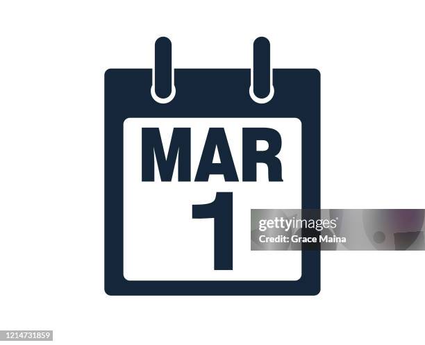 1st march calendar icon stock vector illustration - opening day stock illustrations