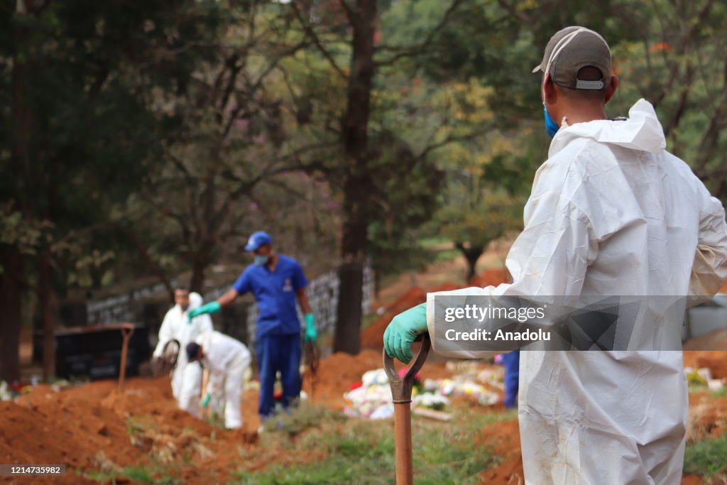 Graveyard of the Covid-19 victims in Sao Paulo