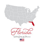 Florida in the USA Vector Map Illustration