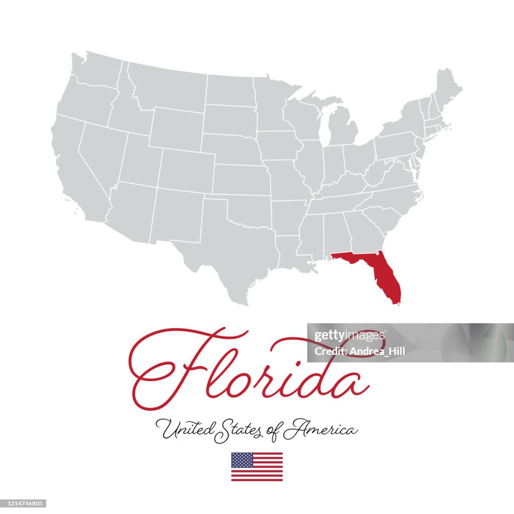 Florida in the USA Vector Map Illustration
