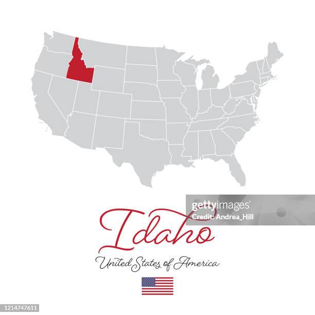 Idaho In The Usa Vector Map High Res Vector Graphic Idaho In The Usa Vector Map 